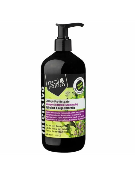 RECONSTRUCTION SHAMPOO SPIRULINA AND ALGAE 500ML REAL NATURA