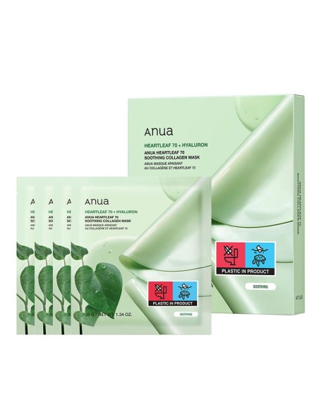 MASQUE APAISANT AU COLLAGÈNE ET HEARTLEAF 70 ANUA (X4 UNITÉS)