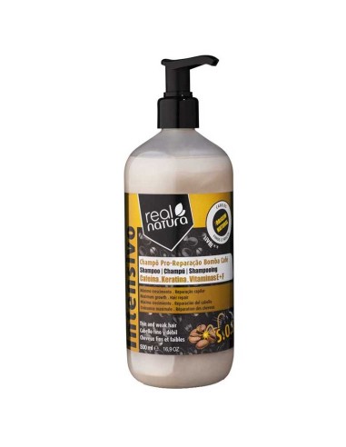 REAL NATURA CHAMPÚ SIN SAL PRO-REPARACION BOMBA CAFE 500ML